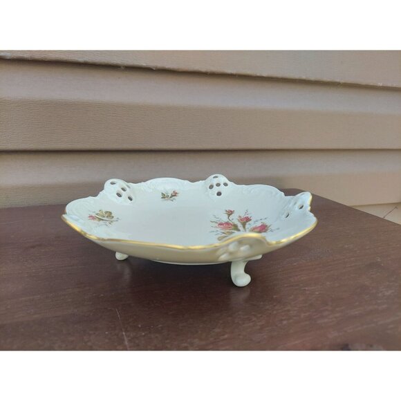 Rosenthal 3 Toed Bon Bon Dish Classic Rose Moss Rose - Picture 2 of 4